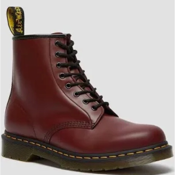 Dr. Martens Shoes - Dr Martens 1460 Smooth Red/Maroon Lace Up Boots Size 8